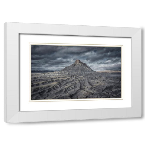 Factory Butte White Modern Wood Framed Art Print with Double Matting by Zheng, Michael