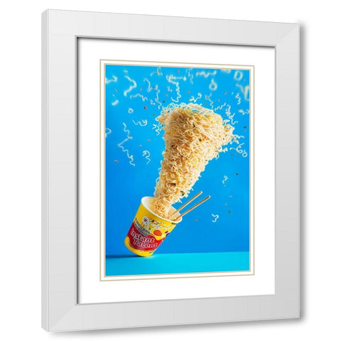 Never Do Art On An Empty Stomach White Modern Wood Framed Art Print with Double Matting by Belenko, Dina
