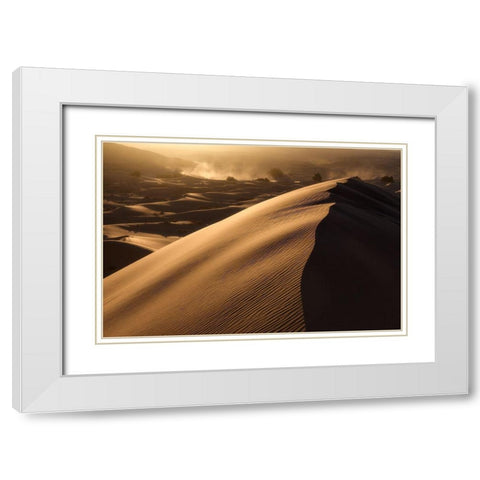 Merzuga White Modern Wood Framed Art Print with Double Matting by Anton, Rostovskiy