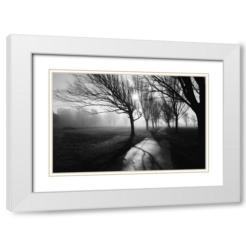 Foggy February White Modern Wood Framed Art Print with Double Matting by Allen, Elizabeth