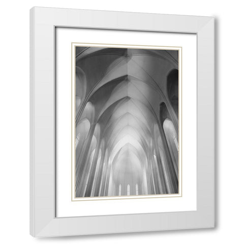 The Hallgrimskirkja In Reykjavik White Modern Wood Framed Art Print with Double Matting by Allen, Elizabeth