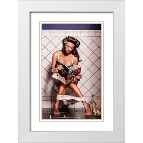 Multitasking White Modern Wood Framed Art Print with Double Matting by gNo