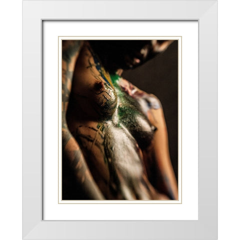 Untitled White Modern Wood Framed Art Print with Double Matting by Bousca, Bogdan