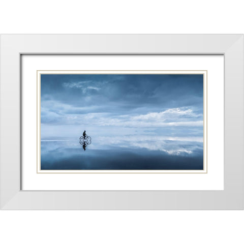 Walking In The Sky... White Modern Wood Framed Art Print with Double Matting by Kukrinov, Alexandr