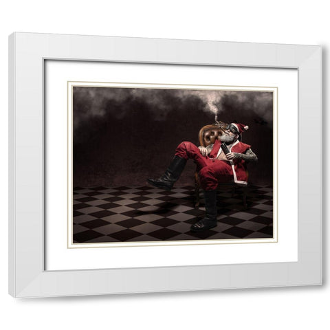 Time To Chill White Modern Wood Framed Art Print with Double Matting by Damsten, Petri
