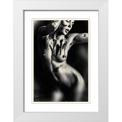 Untitled White Modern Wood Framed Art Print with Double Matting by Bousca, Bogdan