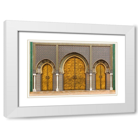 Three Doors White Modern Wood Framed Art Print with Double Matting by Domont, Jois