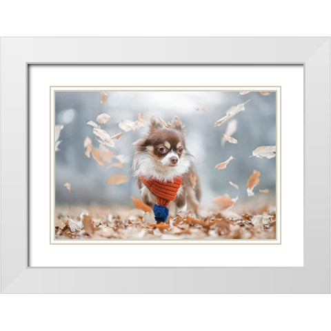 Meme White Modern Wood Framed Art Print with Double Matting by Suzuki, Takashi