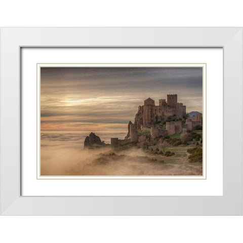 Castillo De Loarre White Modern Wood Framed Art Print with Double Matting by Goran, Tony