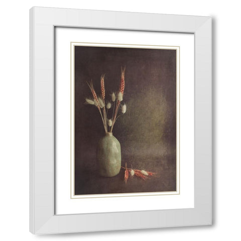 Soft Lines White Modern Wood Framed Art Print with Double Matting by Kiral, Cicek