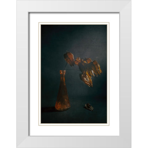 Moonstruck White Modern Wood Framed Art Print with Double Matting by Kiral, Cicek