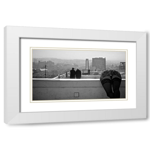 Dialogue White Modern Wood Framed Art Print with Double Matting by Marcos, Alejandro