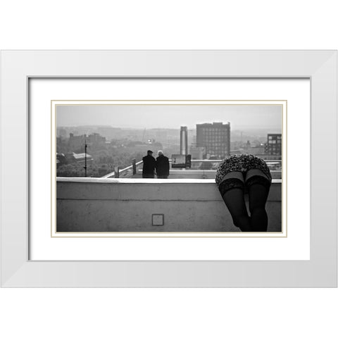 Dialogue White Modern Wood Framed Art Print with Double Matting by Marcos, Alejandro