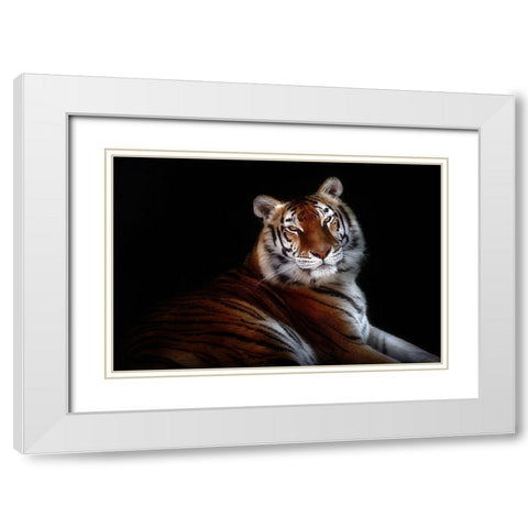 Serenity White Modern Wood Framed Art Print with Double Matting by Pascual Buye, Santiago