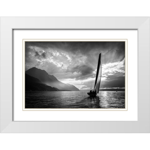 Bol Dor White Modern Wood Framed Art Print with Double Matting by Fangueiro, Jose