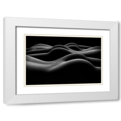 Untitled White Modern Wood Framed Art Print with Double Matting by Cloud, Mountain