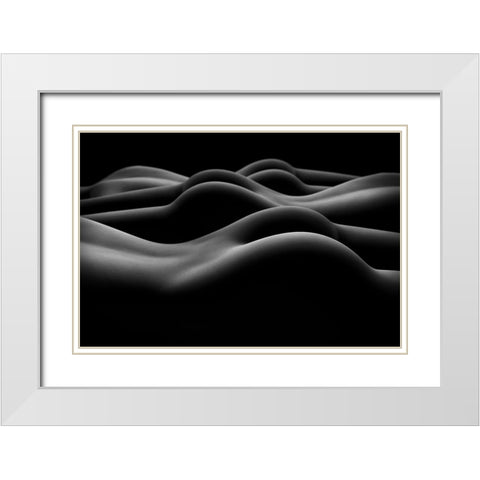 Untitled White Modern Wood Framed Art Print with Double Matting by Cloud, Mountain