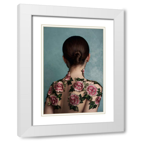 Soldato Rosso White Modern Wood Framed Art Print with Double Matting by Naderi, Peyman