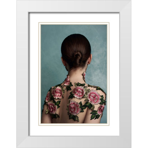 Soldato Rosso White Modern Wood Framed Art Print with Double Matting by Naderi, Peyman