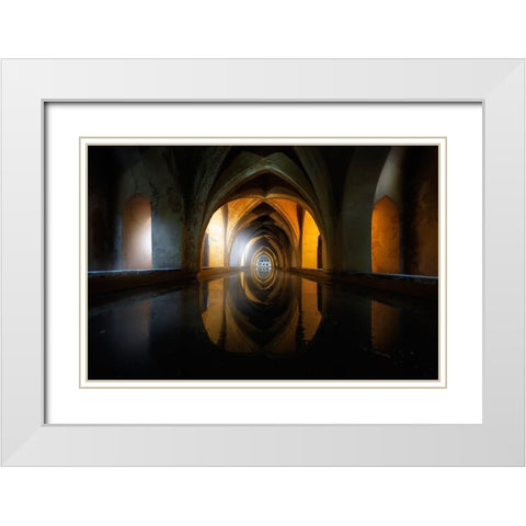 Light And Water White Modern Wood Framed Art Print with Double Matting by Ruiz Dueso, Jorge