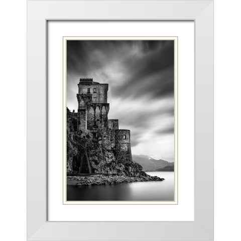 Amalfi Coast Ii White Modern Wood Framed Art Print with Double Matting by Digalakis, George