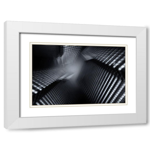 Looking Up White Modern Wood Framed Art Print with Double Matting by aRRO