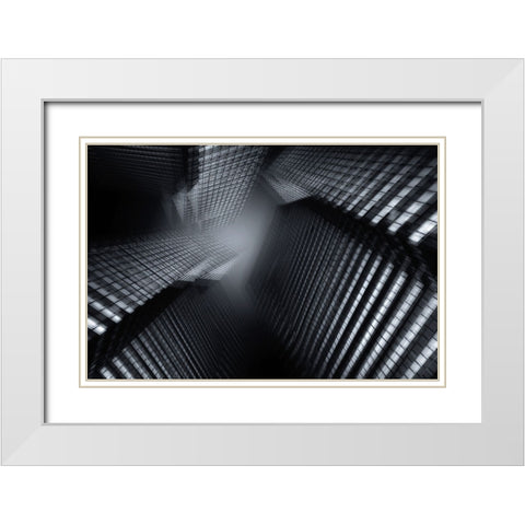 Looking Up White Modern Wood Framed Art Print with Double Matting by aRRO