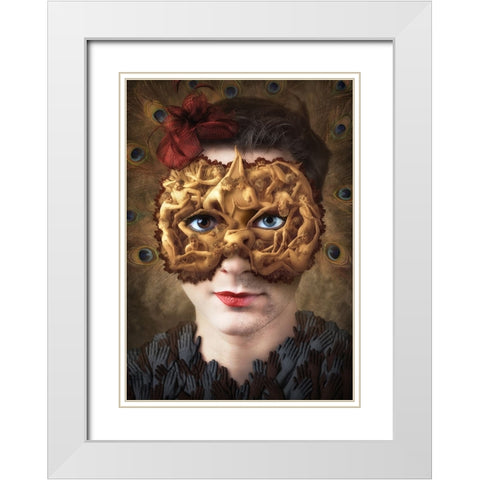 Duality White Modern Wood Framed Art Print with Double Matting by Kiciak, Christophe