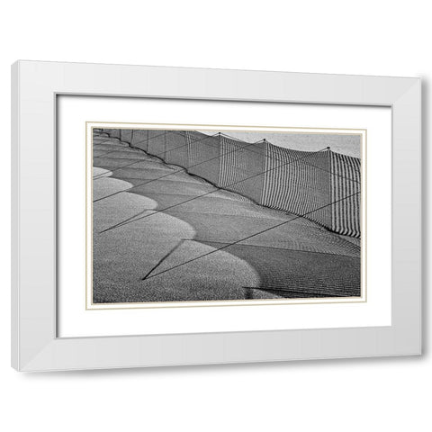 Sand Drift Barrier /3 White Modern Wood Framed Art Print with Double Matting by Ebert, Steffen