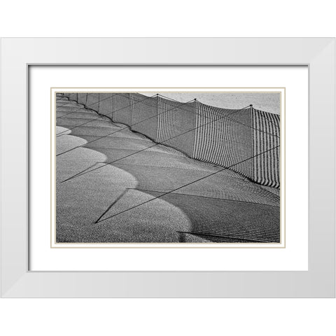 Sand Drift Barrier /3 White Modern Wood Framed Art Print with Double Matting by Ebert, Steffen
