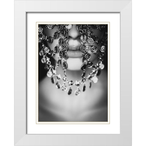 Mystacrieuse White Modern Wood Framed Art Print with Double Matting by Cherkaoui, Fatima
