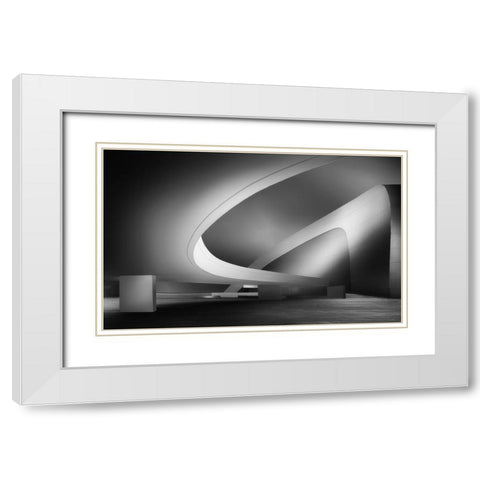 Niemeyer Art White Modern Wood Framed Art Print with Double Matting by Osuna, Fran