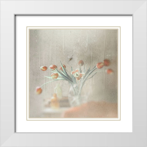 Unexpected Rain White Modern Wood Framed Art Print with Double Matting by Devos, Delphine