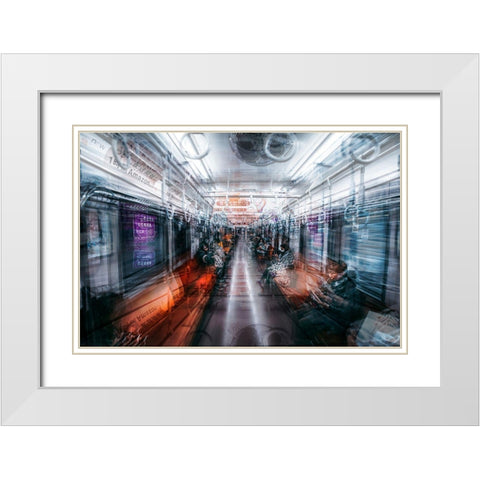 The Passengers White Modern Wood Framed Art Print with Double Matting by Chiriaco, Carmine