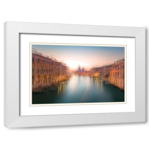 Venezia (AuAdandfrac14;AeM) White Modern Wood Framed Art Print with Double Matting by Deng, Larry
