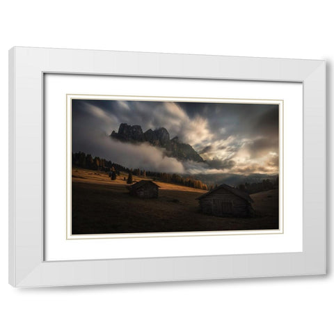 Light Explosion White Modern Wood Framed Art Print with Double Matting by Kuric EP, Marian