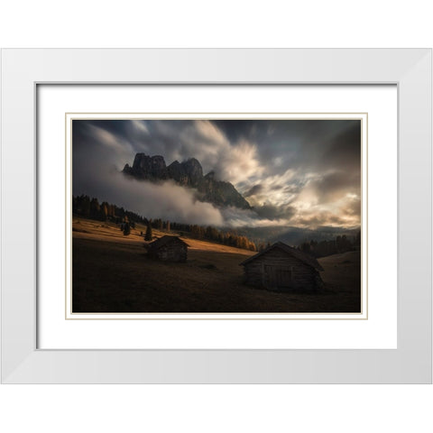 Light Explosion White Modern Wood Framed Art Print with Double Matting by Kuric EP, Marian