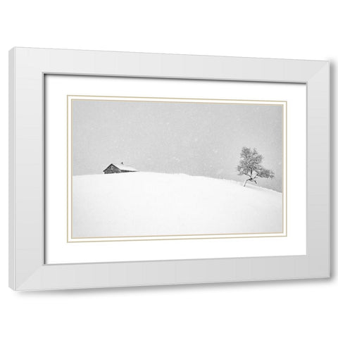 Ramsvikveien White Modern Wood Framed Art Print with Double Matting by Perdomo, Pablo