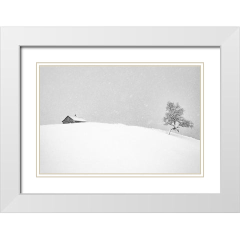 Ramsvikveien White Modern Wood Framed Art Print with Double Matting by Perdomo, Pablo