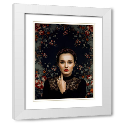 Spring Carousel White Modern Wood Framed Art Print with Double Matting by marinastudio