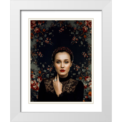Spring Carousel White Modern Wood Framed Art Print with Double Matting by marinastudio