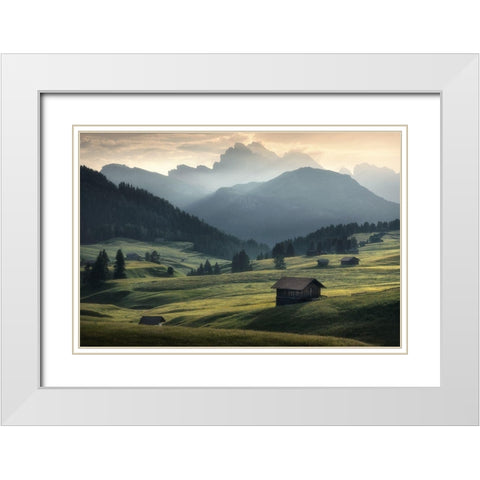 Seiser Alm White Modern Wood Framed Art Print with Double Matting by Nowak, Zbyszek