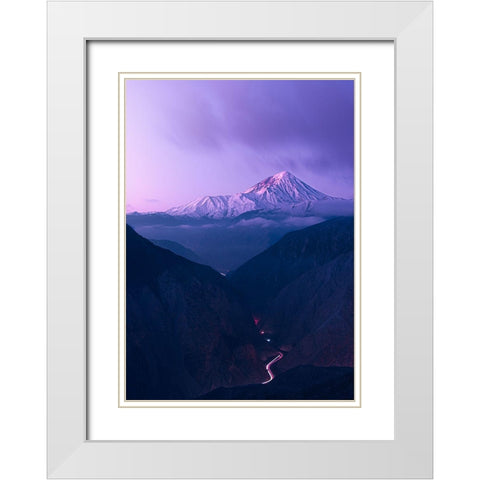 Leading To Mount Damavand Ce White Modern Wood Framed Art Print with Double Matting by Behzad, Majid