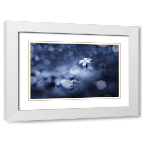 Sparkling Background White Modern Wood Framed Art Print with Double Matting by Suzuki, Takashi