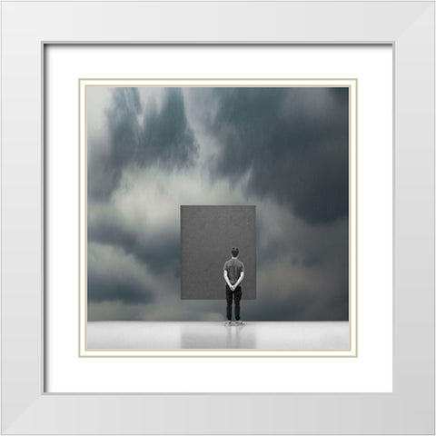 Museum Visitor White Modern Wood Framed Art Print with Double Matting by Schuster, Inge