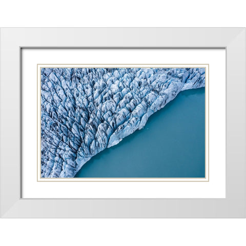 Flying Over Iceland White Modern Wood Framed Art Print with Double Matting by Ruoppolo, Luigi