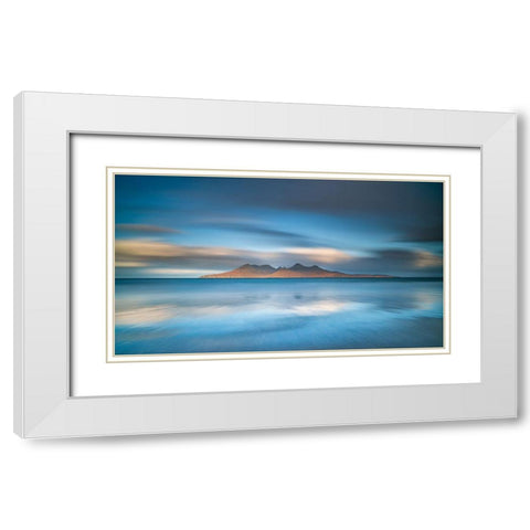 An Epic Sunrise In Eigg White Modern Wood Framed Art Print with Double Matting by Ruoppolo, Luigi