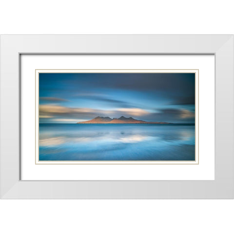 An Epic Sunrise In Eigg White Modern Wood Framed Art Print with Double Matting by Ruoppolo, Luigi