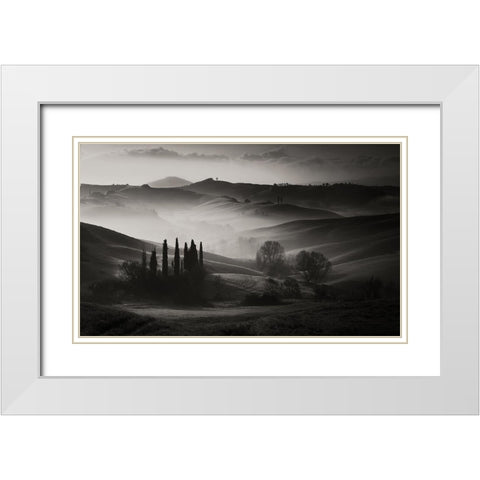 In The Morning White Modern Wood Framed Art Print with Double Matting by Massetti, Fabrizio