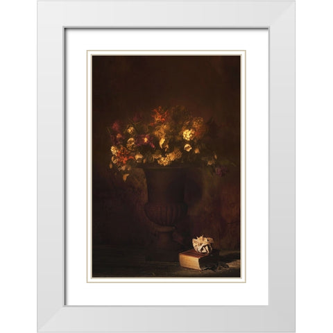 Shades In Braun White Modern Wood Framed Art Print with Double Matting by Dingemans, Saskia